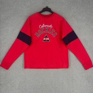 Vintage Hockey NHL Colorado Rockies red long sleeve sweatshirt men’s small
